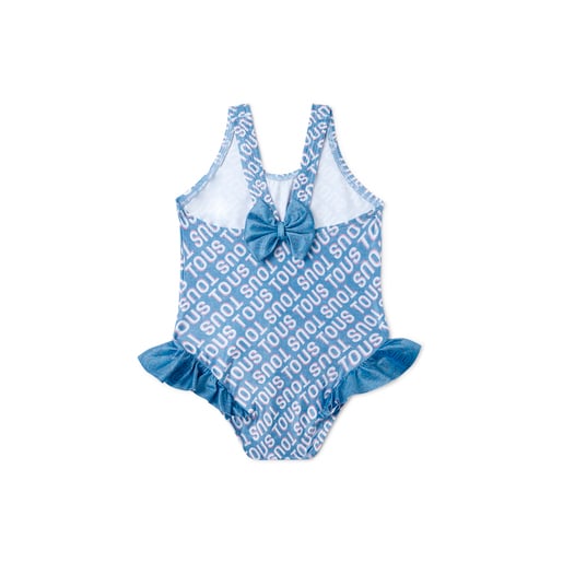 Girls one-piece swimsuit in Logo blue
