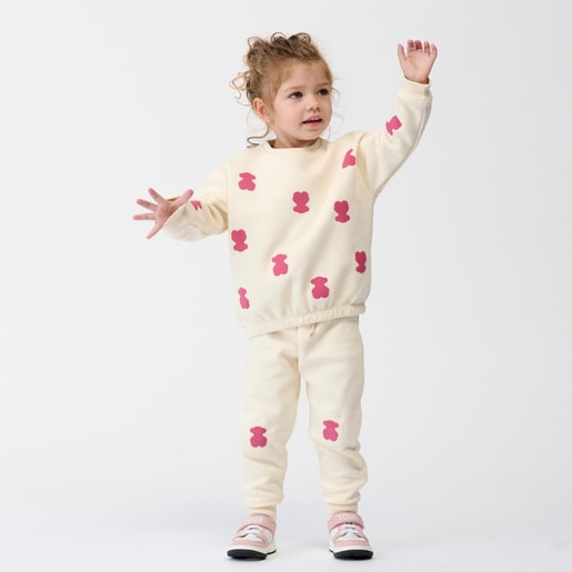 Joggers with bears in Casual ecru