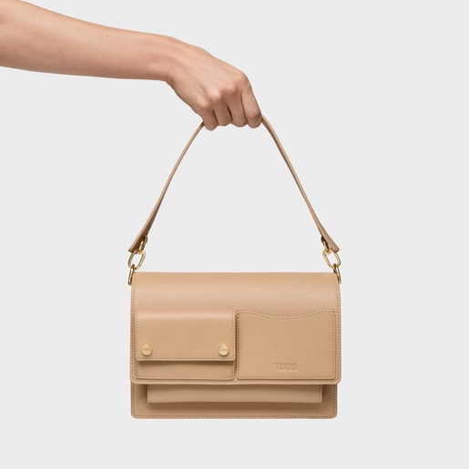 Bandolera mediana arena Audree Pockets