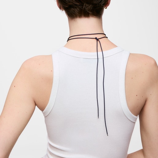 Collar largo de plata en color azul TOUS Basics
