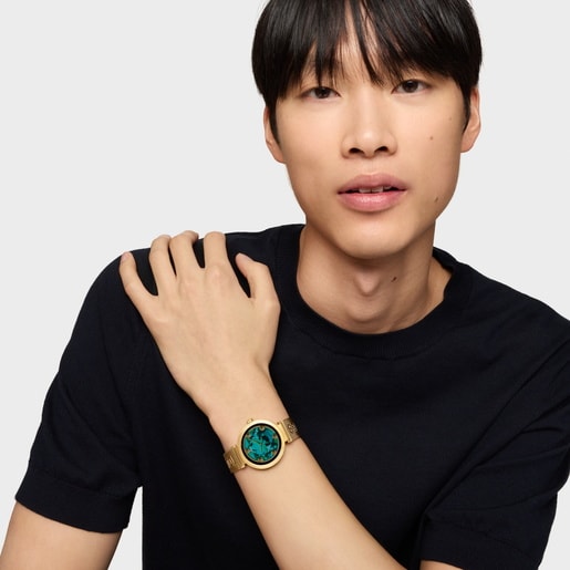 Smartwatch with gold-colored steel bracelet TOUS S-CONNECT