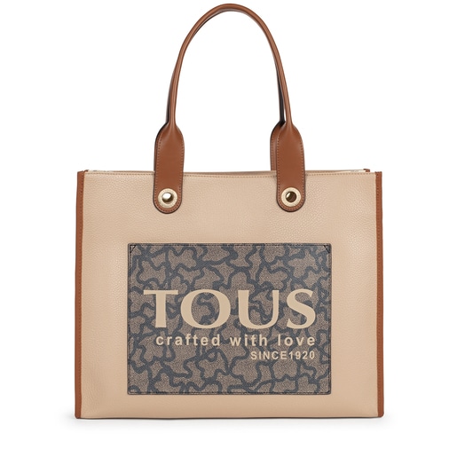 Sac shopping Amaya Kaos Icon grand marron et beige