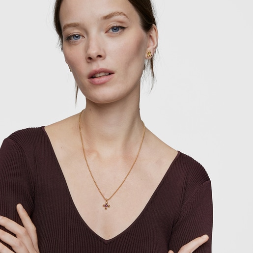 Small Pendant with 18kt gold plating over silver and amethyst Sugar Party