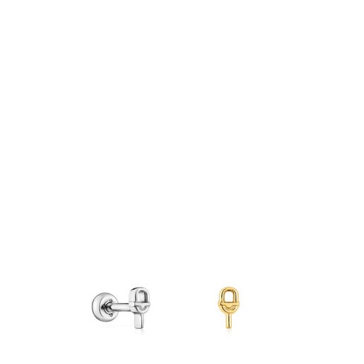 Set di Piercing per orecchio in acciaio IP color oro e argento TOUS MANIFESTO