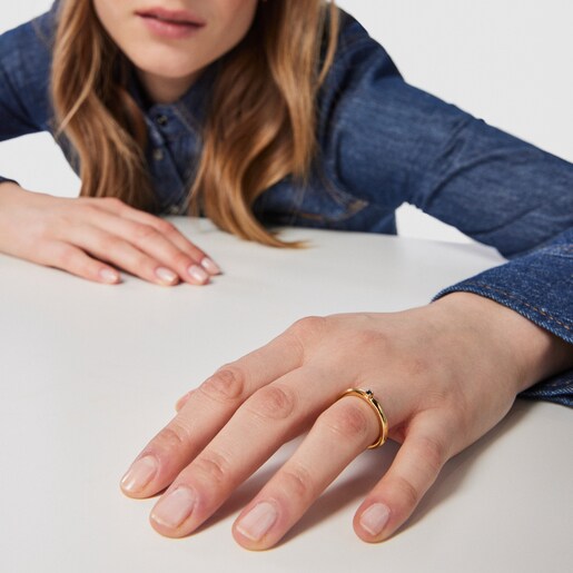 Silver Vermeil And Blue Sapphire Ring Tous Ring Mix Tous