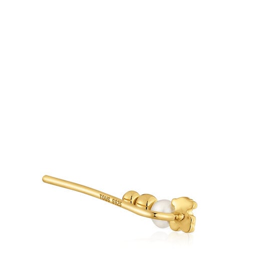 Climber Earring with 18kt gold plating over silver and cultured pearl TOUS Grain