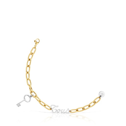 Two-tone steel Chain bracelet with key charm TOUS Charming