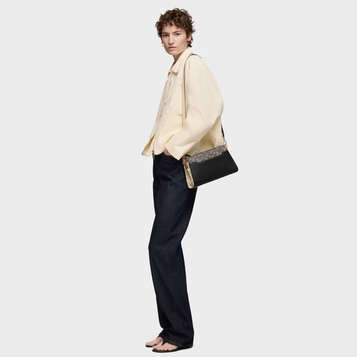 Sac à bandoulière noir moyen Kaos Icon