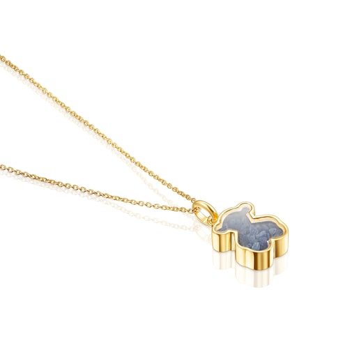 TOUS Gold Areia Necklace with blue sapphire | Westland Mall