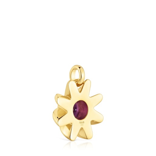 Pendant with 18kt gold plating over silver and amethyst Galia