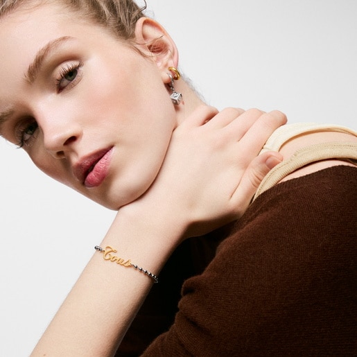 Two-tone steel Chain bracelet with heart charm TOUS Charming