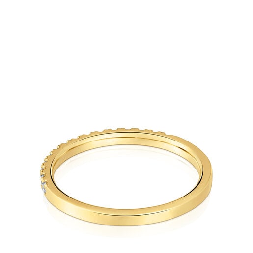 Średni pierścionek ze złota, w połowie wysadzony diamentami Les Classiques