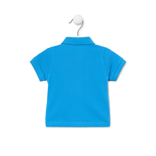 Boys Casual pique fabric polo shirt in blue