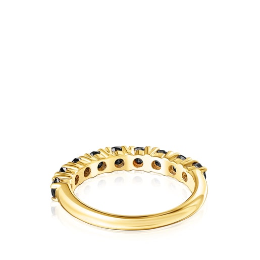 טבעת בורמייל צהוב על כסף עם אבני חן אוניקס