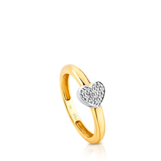 Yellow and White Gold Gen Ring with Diamonds