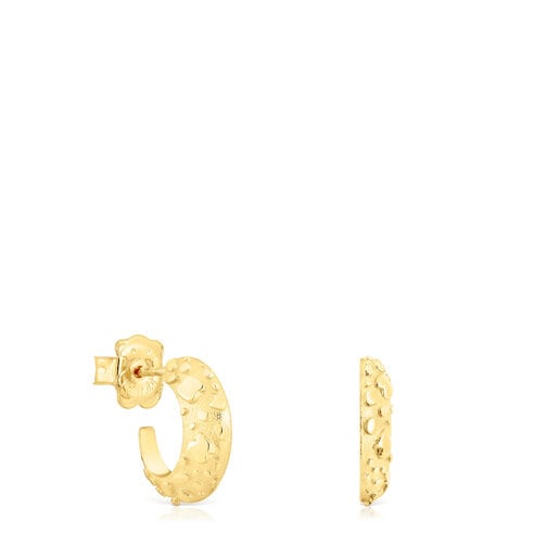 Hoop earrings with 18kt gold plating over silver Dybe | TOUS