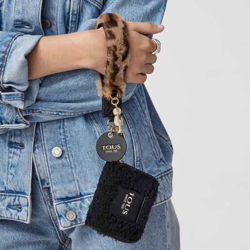 Porte-clés strap Amaya Wild beige et noir