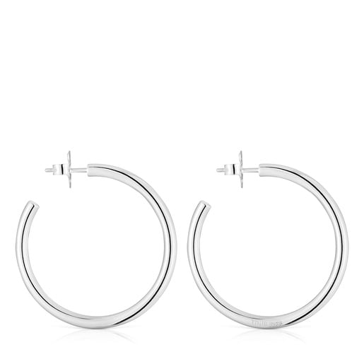 Boucles d’oreilles anneaux en argent 27 mm longues Basics