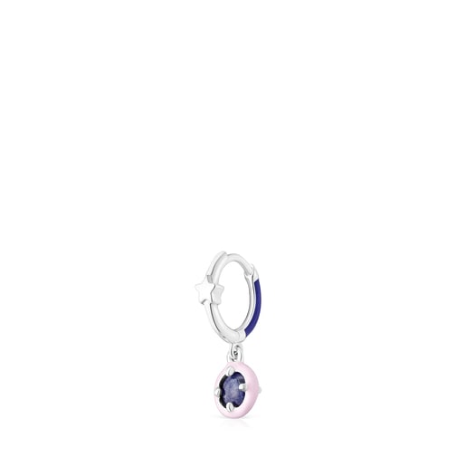 Silver TOUS Vibrant Colors Hoop earring with sodalite and enamel