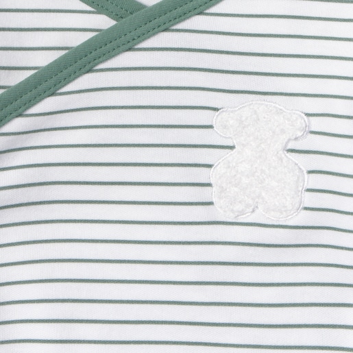 Pack of wrap-over baby bodysuits in Soft green