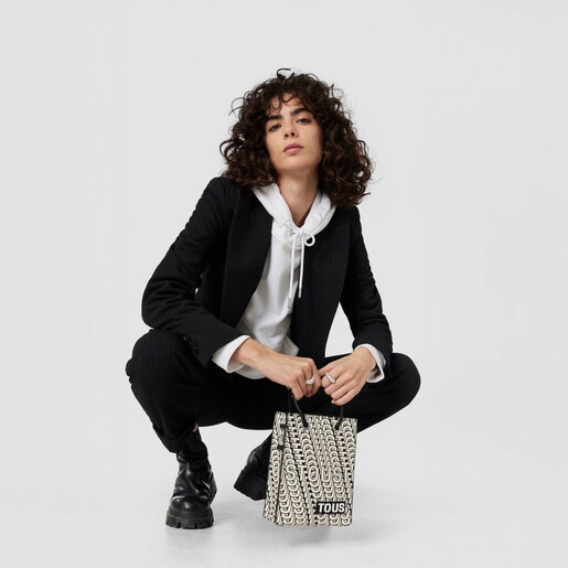 Beige and black Pop Minibag TOUS Vera