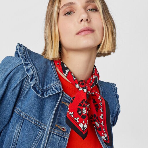 Red TOUS Gems Bandana scarf