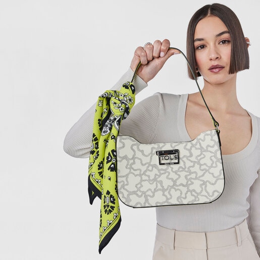 Beige and lime green Kaos Legacy Shoulder bag