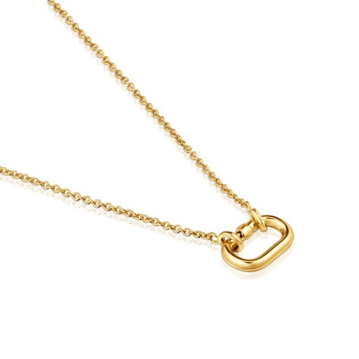 Short Necklace with 18kt gold plating over silver with ring Hold Oval