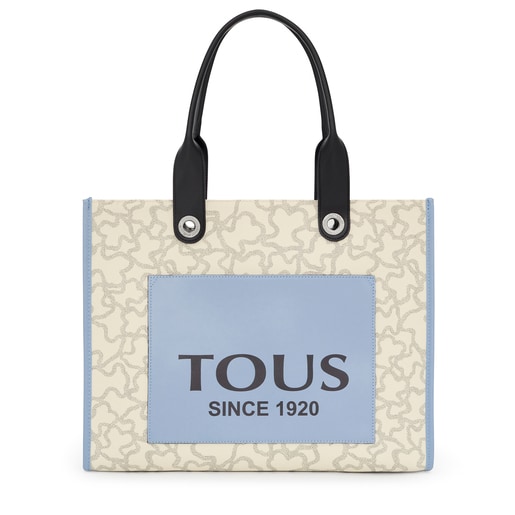 Large beige and blue Amaya Kaos Icon Shopping bag