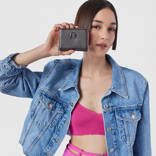 Monedero TOUS Dubai Saffiano Angela plata