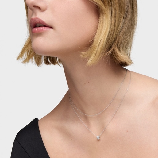 White gold Choker with diamond Daisy