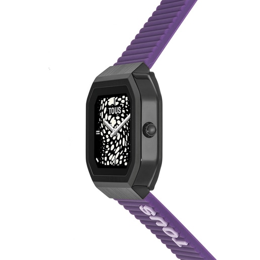 Reloj smartwatch con correa de nylon y correa de silicona lila B-Connect