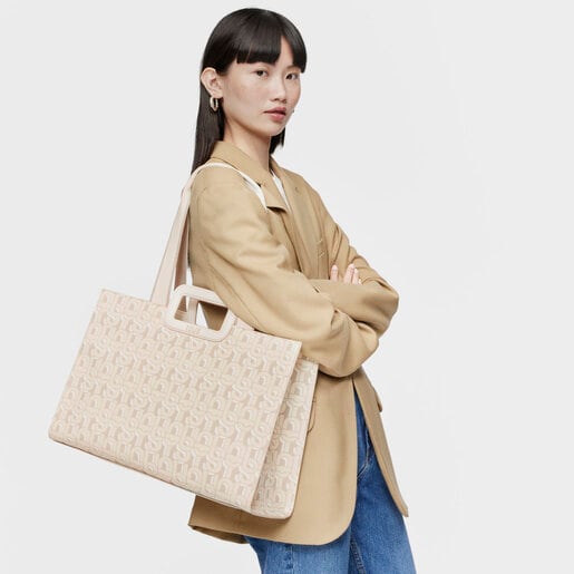 Large beige Amaya Shopping bag TOUS MANIFESTO