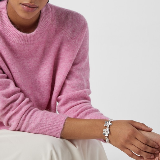 Серебряный браслет с цветами Fragile Nature