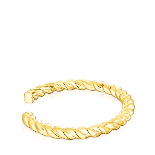 Pulsera rígida con baño de oro 18 kt sobre plata Twisted