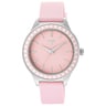 Montre Straight Ceramic en acier avec lunette en céramique et bracelet en silicone rose