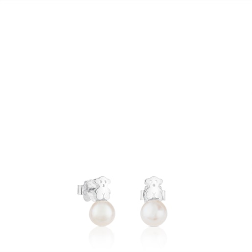 Silver Earrings with pearls TOUS Puppies | TOUS