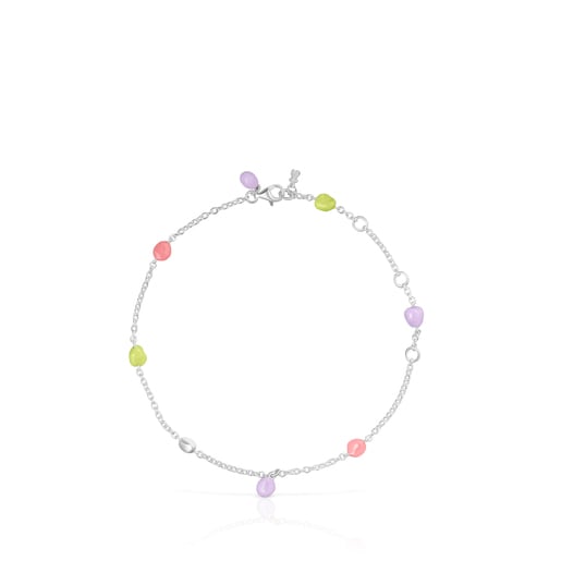 Silver and colored enamel TOUS Joy Bits anklet