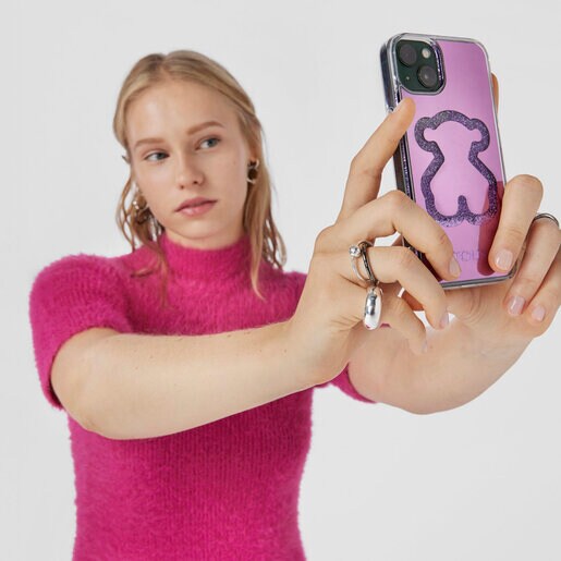 Funda de móvil Delray 13 lila Glitter Mirror Bear