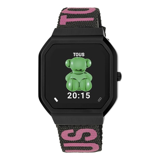 Relógio smartwatch com correia em nylon e correia em silicone verde B-Connect