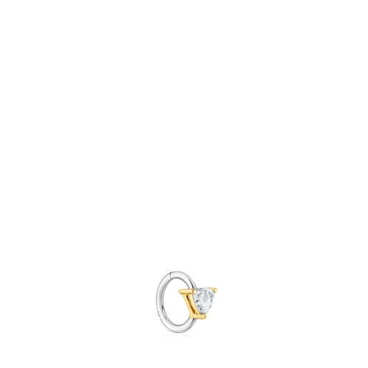 Single 14kt gold Hoop earring with 0.14ct lab-grown diamond TOUS Shine LGD