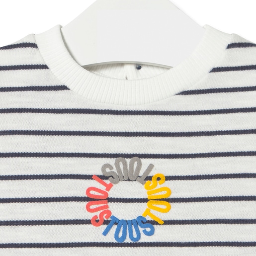 Stripy t-shirt in Navi navy blue