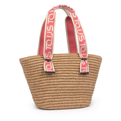 Sac cabas TOUS Summer grand naturel et rose