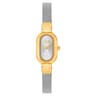 Jeweled Analog watch with steel and gold-colored steel bracelet Oval Icon