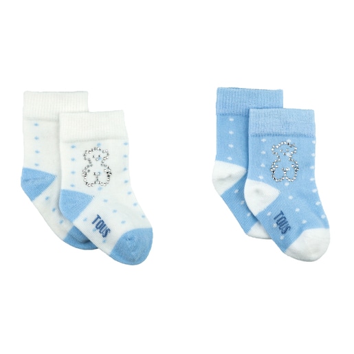Set Calcetines Oso Strass Sweet Socks Azul Celeste Tous