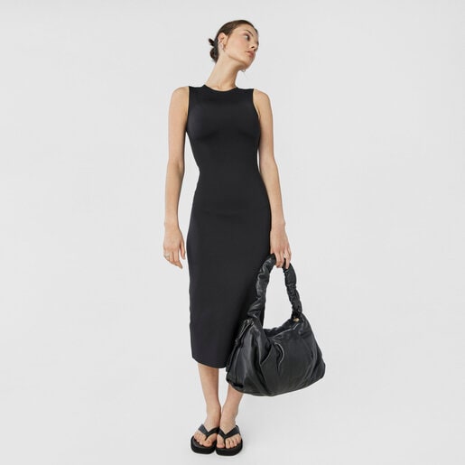 Große One-Shoulder-Tasche TOUS Soft aus schwarzem Leder