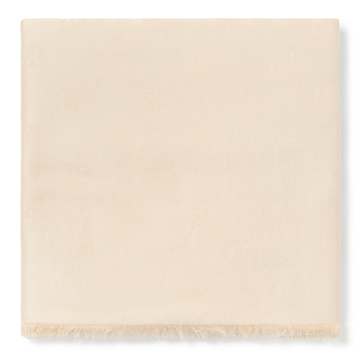 Fulard de jacquard beix TOUS Square Logo