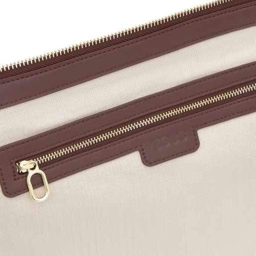 Saca de piel marrón wild TOUS Fold