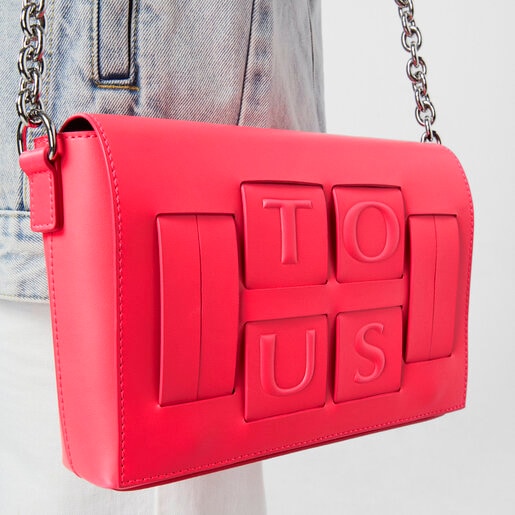 Small fluorescent pink and brown TOUS Damas Crossbody bag