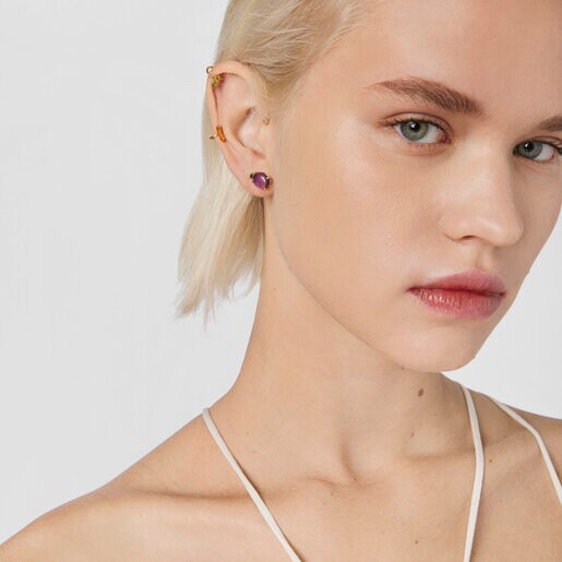 עגיל הליקס Virtual Garden מוורמיל כסף בשילוב אבני חן